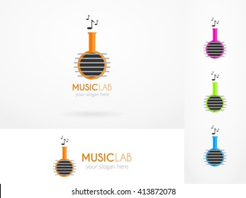 Music Lab Logo Template Design Vector