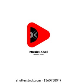 Music label simple logo template, vector illustration icon element - Vector