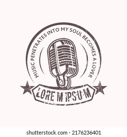 Music label vintage recording mic vector eps 10 download