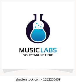 Music Labs Logo. Guitar Labs Logo Design Template Inspiration