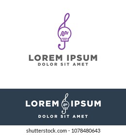 music and lamp logo concept vector editable