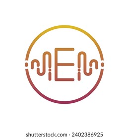 Concepto creativo de la música con el logotipo de último e 