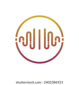 Music with latter i logo design creative concept 