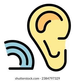 Music lesson icon outline vector. Children school. Education kids color flat