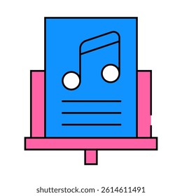music lesson line icon vector. music lesson sign. isolated symbol illustration