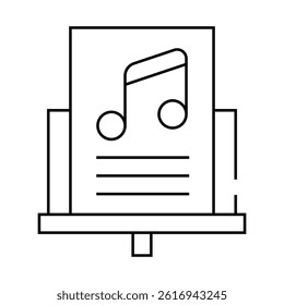 music lesson line icon vector. music lesson sign. isolated contour symbol black illustration