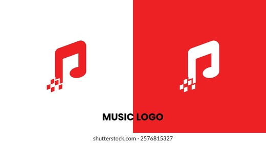 Music letter logo. Suitable for business logos, brands, brands, interview shows, podcasts, quizzes. Flat Vector Logo Design Template Elements.