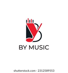 Music letter Y and B logo, simple and modern, suitable for any business, especially in music.