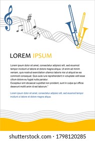 Music letterhead graphic in vector quality.