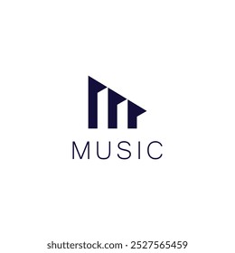 Logo de letras musicales. Letra M Music Diseño de Logo. Plantilla de diseño de logotipo de letra M
