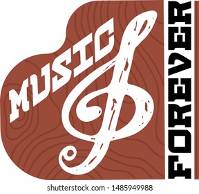 Music lettering vector musical typography graphic sign calligraphy text or quote of love relax and music sound freedom poster illustration decorative typographic print set isolated on white background