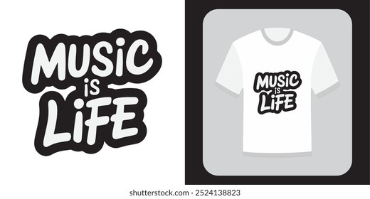 Music is Life Vetor Art T-Shirt Design for Billboard Latin Music Week (em inglês) . Vibrações latinas, ritmos globais.