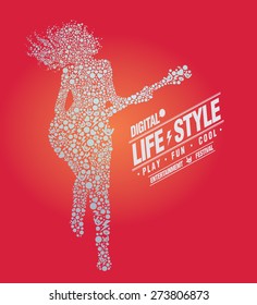 Music Lifestyle, digital, play, vector illustration