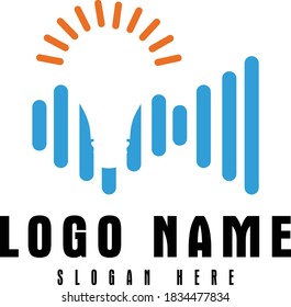 Music Light Logo Design Template 
