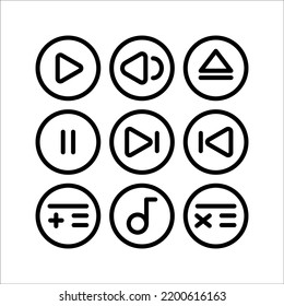 music, line audio set icon, on white background, eps 10.
