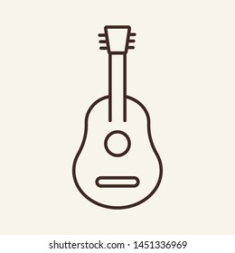 Music line icon. Guitar, music, lesson. School concept. Vector illustration can be used for topics like studies, schooling, education