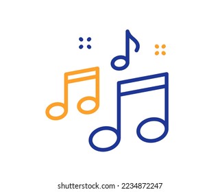 Music line icon. Musical note sign. Audio sound symbol. Colorful thin line outline concept. Linear style music icon. Editable stroke. Vector