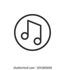 Music line icon, sign or symbol. Premium pictogram in trendy outline style. Music pixel perfect vector icon isolated on a white background. 