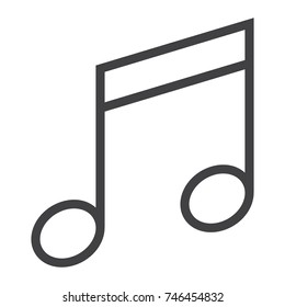 Music line icon, web and mobile, note sign vector graphics, a linear pattern on a white background, eps 10.