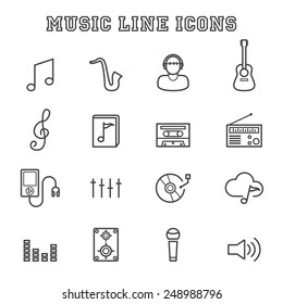 music line icons, mono vector symbols