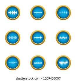Music line icons set. Flat set of 9 music line vector icons for web isolated on white background