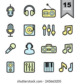 Music Line icons set. Illustration eps 10 
