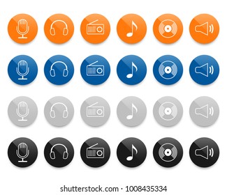 Music line icons set. Vector illustration
