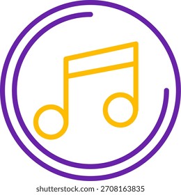 Línea de música de dos colores de diseño de íconos de Vector