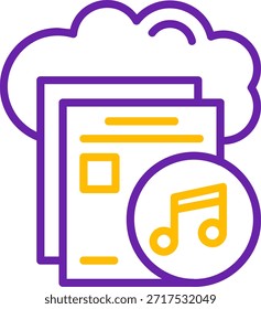 Línea de música Línea de Vector de dos colores Diseño de icono de Vector de dos colores