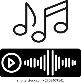 Línea de música Vector Icon Design