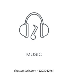 Music linear icon. Music concept stroke symbol design. Thin graphic elements vector illustration, outline pattern on a white background, eps 10.