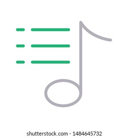 music list colour line vector icon
