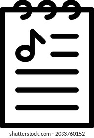 music list vector thin line icon