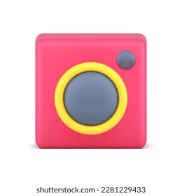 Music listening audio sub buffer pink bass stereo system sound speaker 3d icon realistic vector illustration. Acoustic volume melody broadcasting radio entertainment electronic technology device