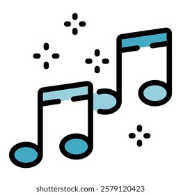 Music listening icon outline vector. Listen song. Audio podcast color flat