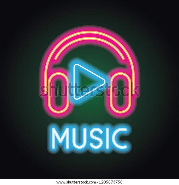 Music Live Music Logo Neon Light Stock Vector (royalty Free) 1205873758 