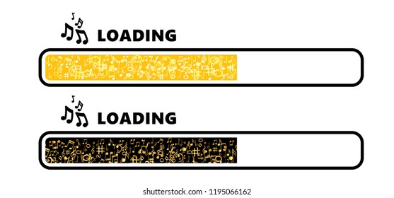 Music loading bar music notes Vector progress icon Music notes musical notes waves icon symbol fun funny fun music art seamless pattern sound  concept staf Line karaoke stave staff songs piano day