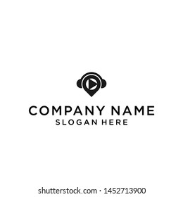 music location logo design vector illustration template