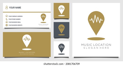 music location logo place vector business card