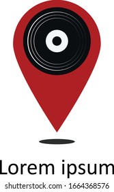 Music Location Logo Vector Design