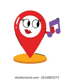 Music location vector Sticker. Eps 10 file