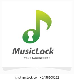 Music Lock Logo Design Template
