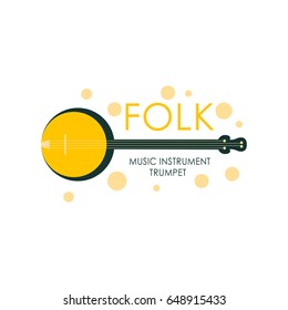 Music Logo Banjo. Music Festival, Concert Poster. Vector.