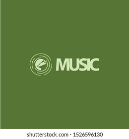 music logo with a bear shape and broken lines like the sound settings that make this design. simple, modern.
