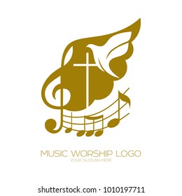 Music Logo Christian Symbols Cross Jesus Stock Vector (Royalty Free ...