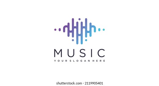 Music logo concept with modern style Premium Vector