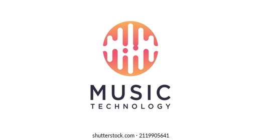 Music logo concept with modern style Premium Vector