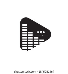 Logotipo de música, vector de diseño de ecualizador de música Concept Play