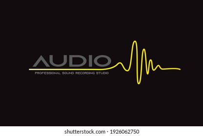 Music Logo concept sound wave, studio, music, DJ, audio system, store, party. Brand, branding, company, corporate, identity, logotype. Clean and modern stylish design - Vector