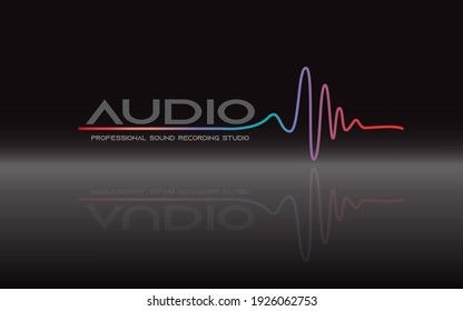 Music Logo concept sound wave, studio, music, DJ, audio system, store, party. Brand, branding, company, corporate, identity, logotype. Clean and modern stylish design - Vector